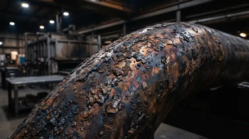 oxide scale heat tint on stainless steel tube after annealing