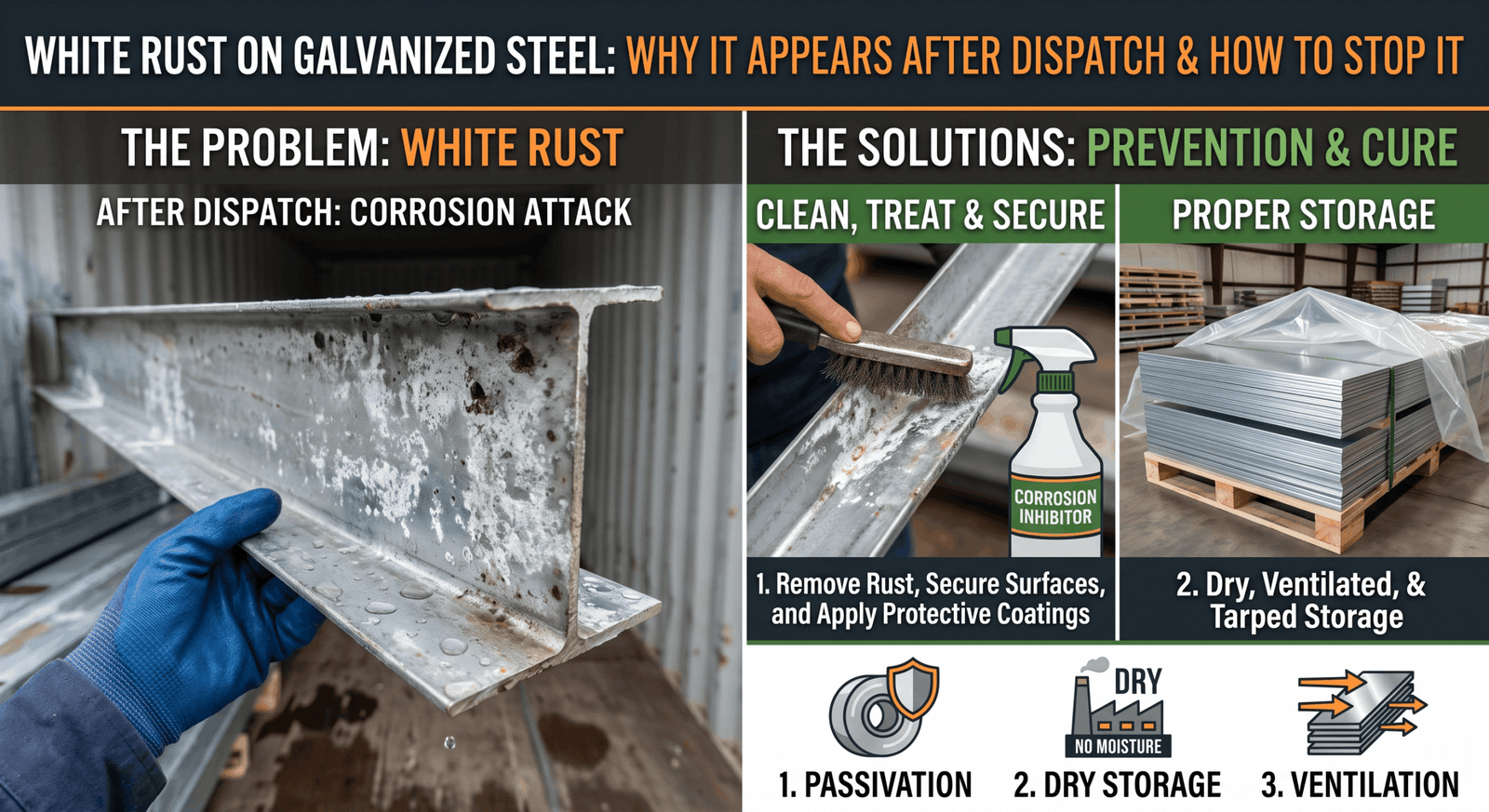 White Rust on Galvanized Steel: Why It Appears After Dispatch and How to Stop It